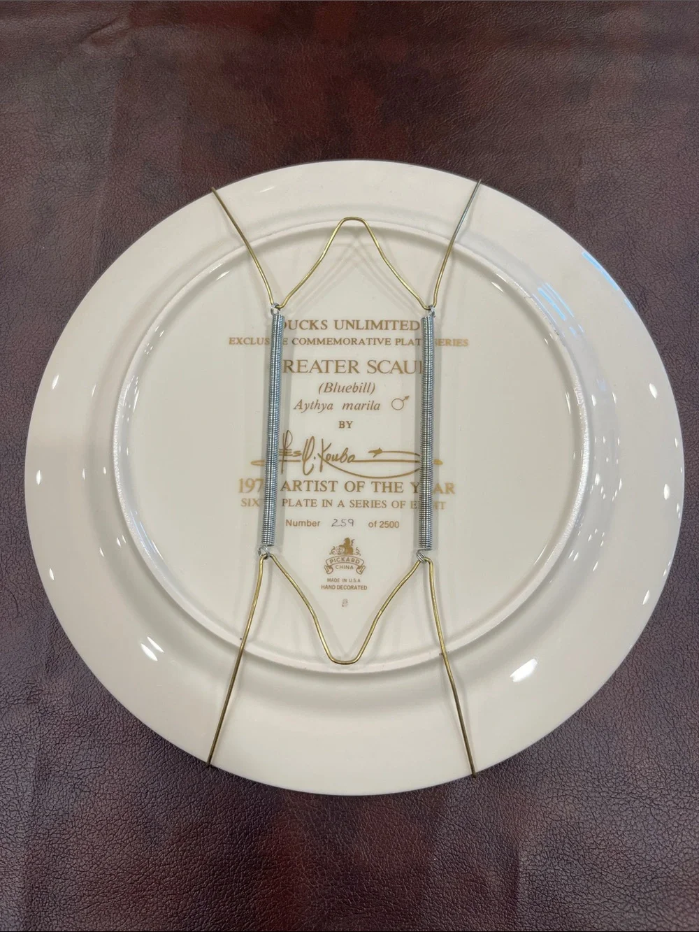 Ducks Unlimited Decorative Plate - Brown and Gold Wall Decor